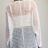 Open Knit White Cardigan