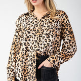 Leopard Button Down