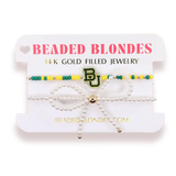 College Logo with Pearl Bracelet Stack