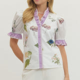 Puff Sleeve Floral Print Top