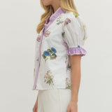 Puff Sleeve Floral Print Top