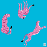 Bespoke Flirty Leopards Mat Vivid Blue