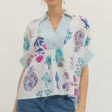 Stripe Collar Whimsical Top