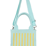 Yellow & Teal Stripe Mini Tote