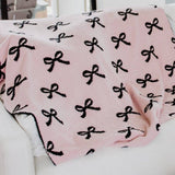 Mini Black Bows Throw Blanket