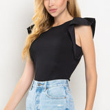 Poplin Ruffle Top