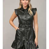 Leather Button Down Dress