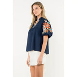 Navy Bloom Blouse