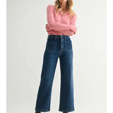 Patch Pocket Wide Leg Jean