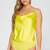 YELLOW COWL NECK TOP