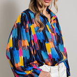 Collared Abstract Top