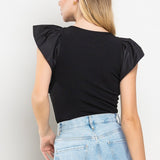 Poplin Ruffle Top