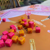 Bams & Bubbly Custom Mahjong Dice Set (Set of 2) Pink Orange