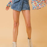 Side Twist Denim Skort