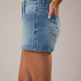Studded Denim Skort