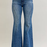 Mid Rise New Flare Double Angular Seam Jean