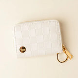 White Check Keychain Wallet