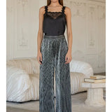 Pleated Metallic Pants