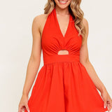 Keyhole Red Romper
