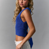 Blue Back Bow Sweater Top