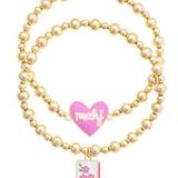Mahj Cherry Blossom Tile Stretch Bracelet Set