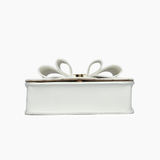 White Scarlett Bowtie Dual Crossbody Purse