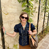 Taos Steer Skull Bandana Scarf Necklace in Burnt Orange