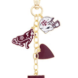 Texas A&M Aggies Heart Cluster Bag Charm