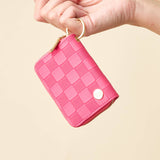 Pink Check Keychain Wallet
