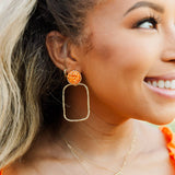Orange Glitter Top Hoops