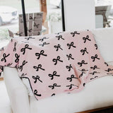 Mini Black Bows Throw Blanket