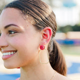 Red Glitter Top Hoops