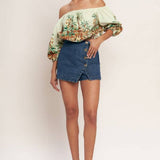 Gold Hint Denim Skort