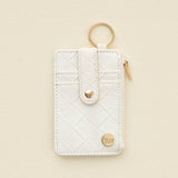 White Woven Keychain Wallet