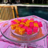 Bams & Bubbly Custom Mahjong Dice Set (Set of 2) Pink Orange