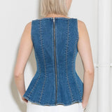Denim Poppy Top