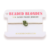 College Logo on Gold Beaded Bracelet