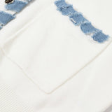 Knit & Denim Cardigan