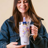 20 oz Flip Straw Bouquet Purple Tumbler