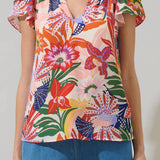 Floral Hessa Ruffle Blouse