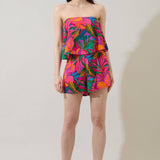 Beal Floral Strapless Romper