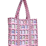 Evie Mahjong Reversible Quilted Tote Bag Pink