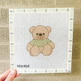 Striped Teddy Bear Canvas