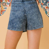 Side Twist Denim Skort