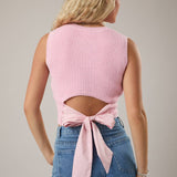 Back Bow Sweater Top