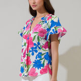 Floral Macy Ruffle Top