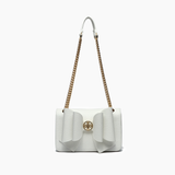White Scarlett Bowtie Dual Crossbody Purse