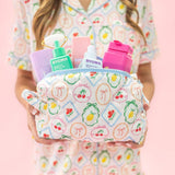 Fruit Cocktail Quilted Cosmetic Pouch