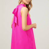 Rouleau Ruffle Mock-Neck Mini Dress
