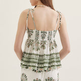 Green Whisper Print Top